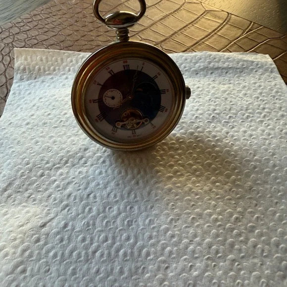 Silver and Blue Pocket Watch - Picture 8 of 8